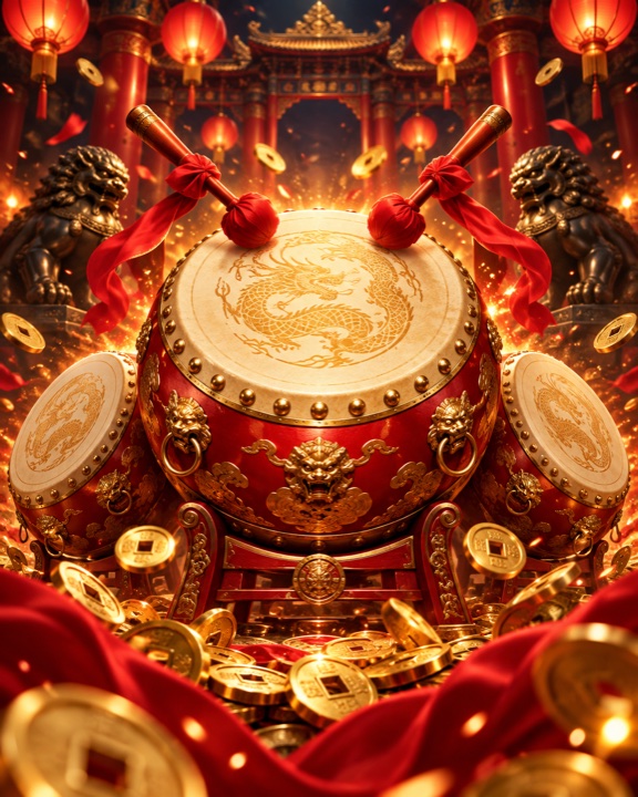 Lucky Drums casino game artwork